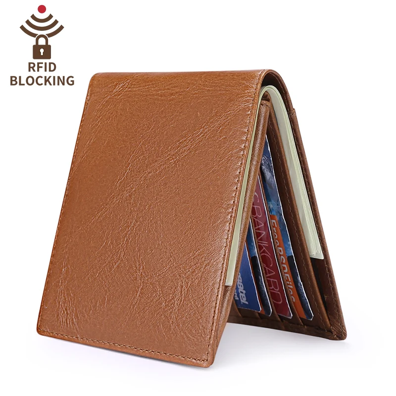 Falan Mule 2019 Новый бумажник Rfid из натуральной кожи карты случай Бизнес Короткие