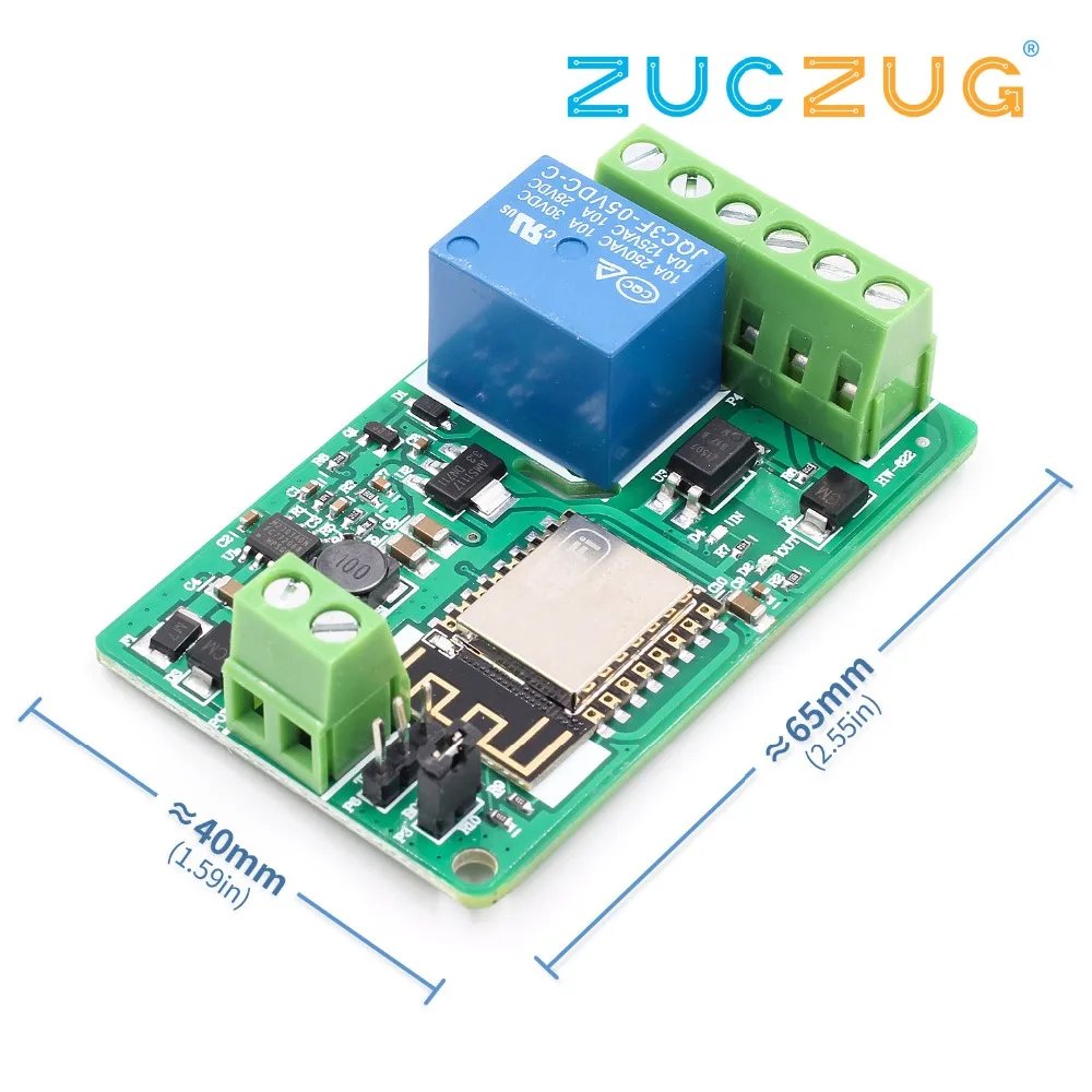 

Arsmundi ESP8266 Relay Module 10A 220V Network Relay WIFI Module Input DC 7V~30V 4 Layers Board TVS Input Automatic Protection