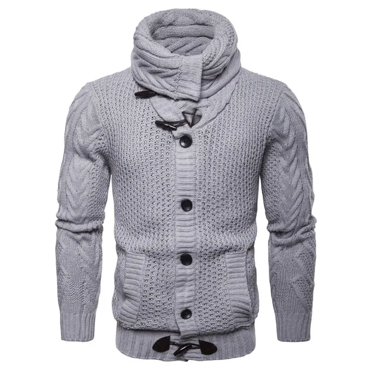 

Newest Design Cardigan Knitwear Europe and America Single Breasted Sweatercoat Men Autumn Button Elastic Knitted Sweater Male