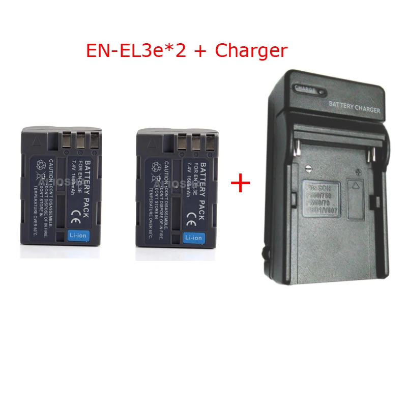 

OEM Camera batteries 2pcs EN-EL3e EN EL3e Digital Camera Battery + charger For Nikon enel3e D50 D70 D200 D300 DSLR D700