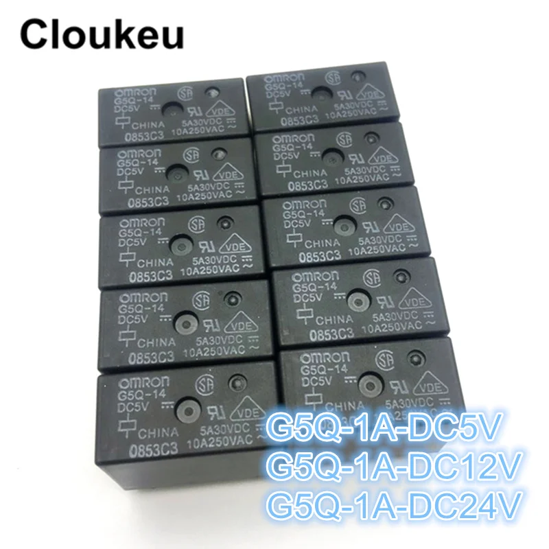 

2Pcs Relay DIP4 G5Q-1A- DC5V DC12V DC24V 5V 12V 24V 10A