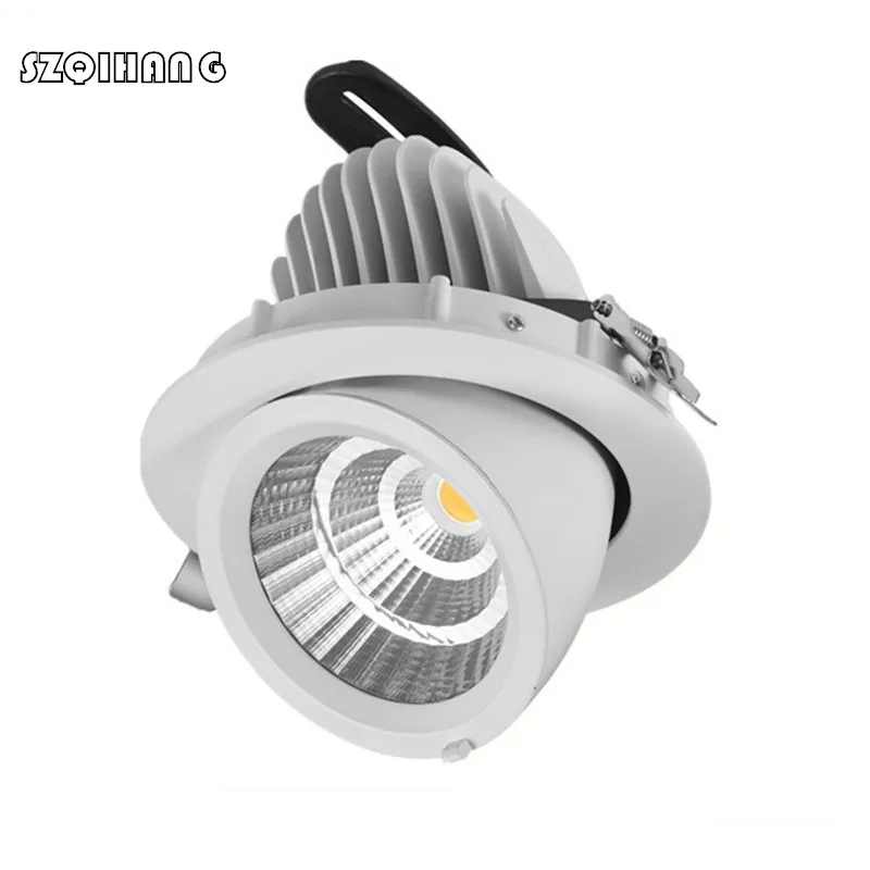 

1PCS Dimmable LED Downlight 12W 20W 30W Adjustable 360 COB Led Light Warm Natural Cold White Trunk Ceiling Downlight AC85-265V