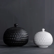 Креативное хранение чая баночка с крышкой комплект керамический Caddy черный белый грубая гончарная банка коробка чайная церемония чайная посуда Декор