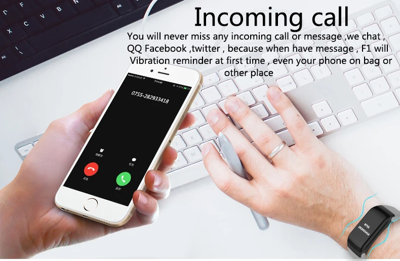 F1 Smart Сердечного ритма Monitore Смарт Браслет Здоровья наручные часы вызова сигнализация Вибрационный для Xiaomi iPhone телефон