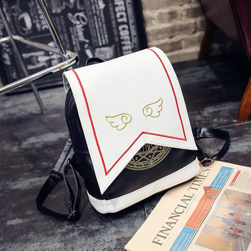 

Women PU Backpack Lady Cartoon Owl Backpack Student Bag Travel Bag Japanese Cute Backpack Mochila Sakura Embroidery Magic