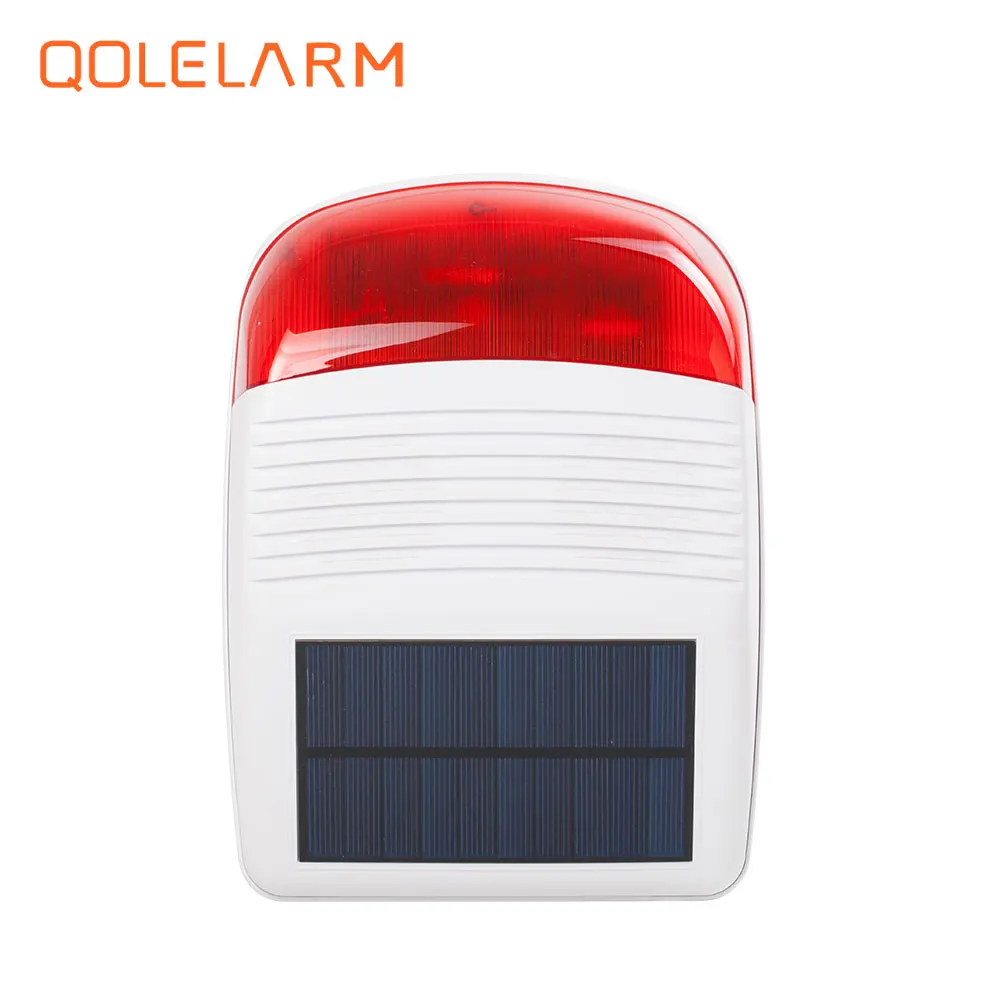 

QOLELARM 433MHz Wireless solar powered outdoor siren for U8 alarm system