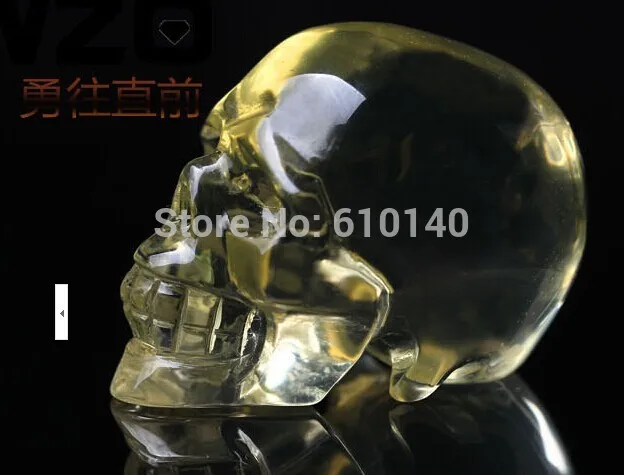 

Natural citrine crystal skulls carved skull defends the house from evil spirits