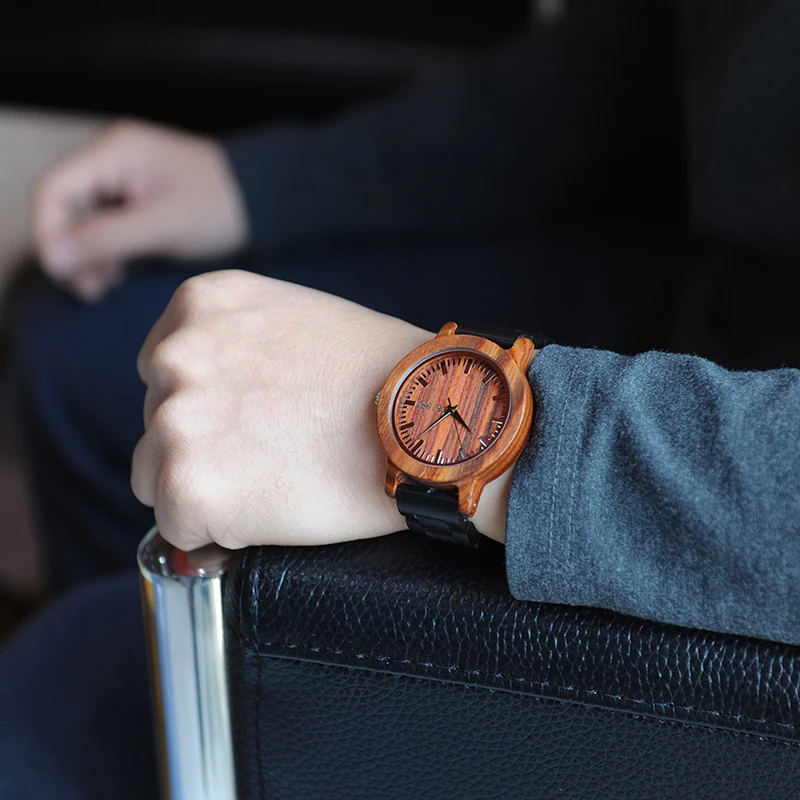 BOBO BIRD 2017 V-M05 Watches Mens New Arrival Top Brand luxury Two Colors Combination All Wood Quartz Wristwatch