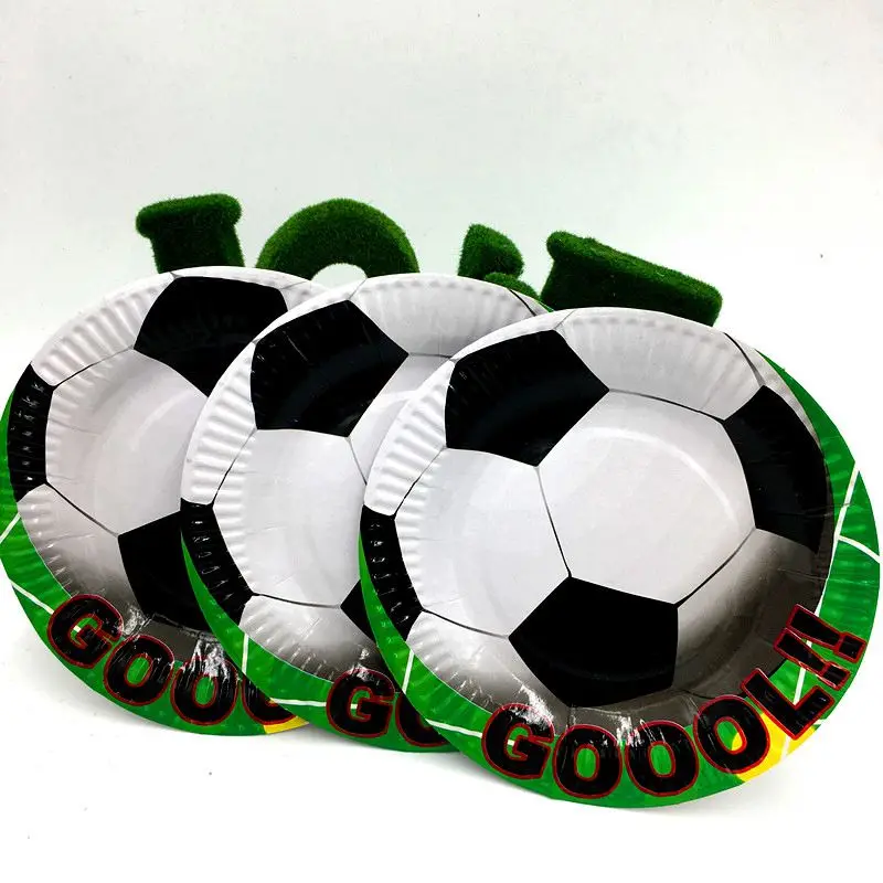 NOCM 10pcs / lot football party plates football dishes kids birthday