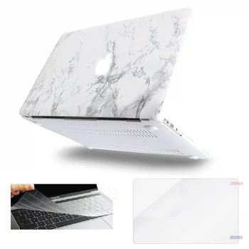 

3in1 Marble Printing Hard Cover Case+Keyboard Cover For Apple Macbook Air Pro Retina Touch Bar & Touch ID 11 12 13 15 inchs