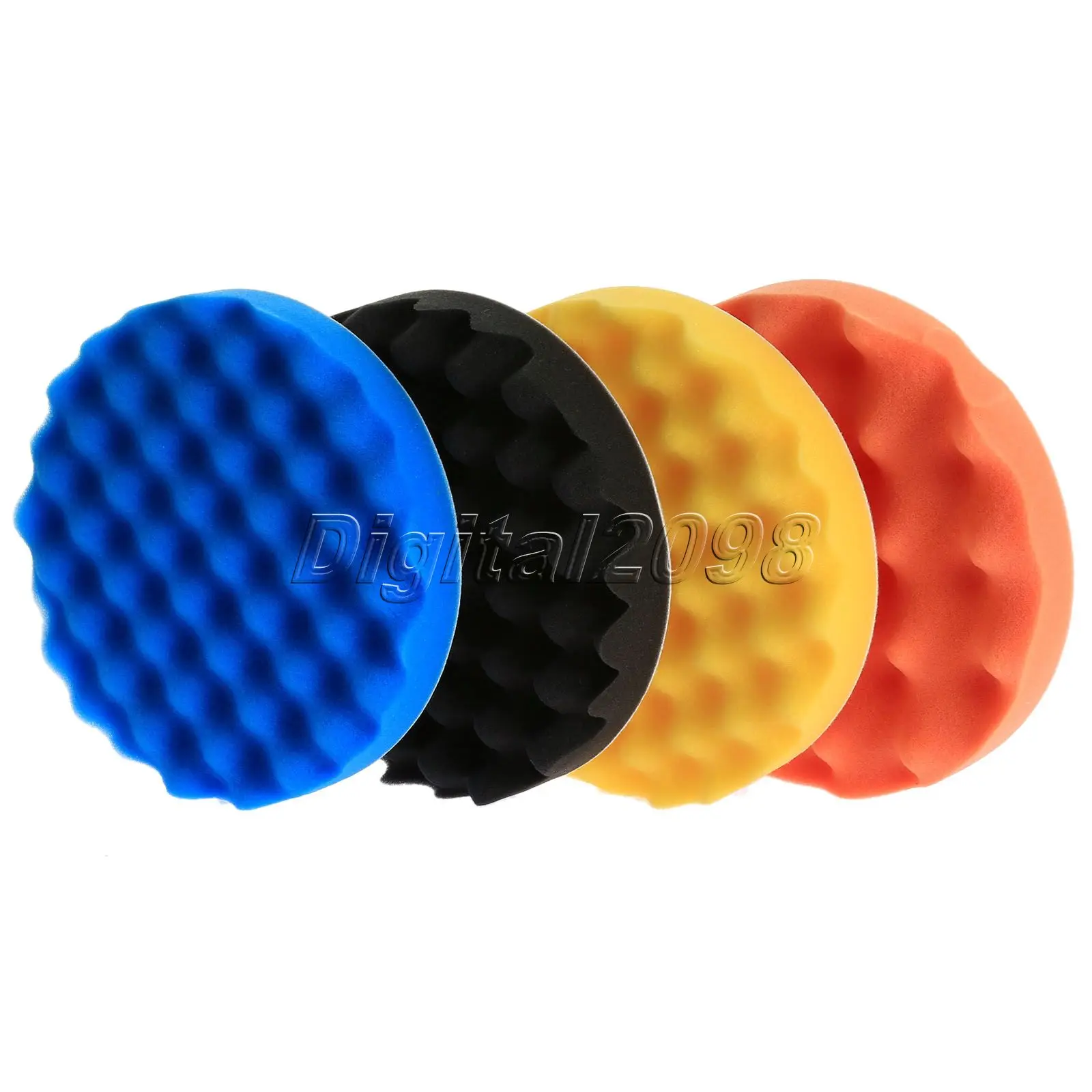 4pcs set 7inch 180mm Buffing Polishing Sponge Pads Kit For Car Polisher Soft Wave Foam Waffle