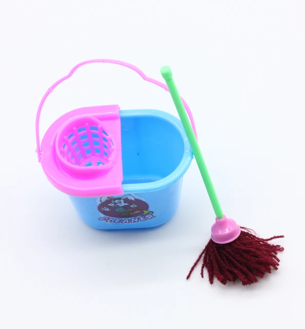 1SET 9pcs Mini Doll Accessories Household Cleaning Tools for Barbies Doll Accessories For Barbies Dollhouse Kids Educational Toy 6