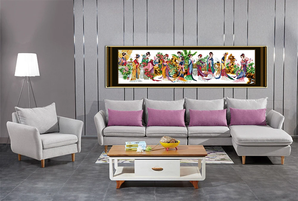 NKF Набор для вышивки крестом Twelve Jinling Ladies, набор для рукоделия, Китайская вышивка, Набор для вышивания крестиком для домашнего декора
