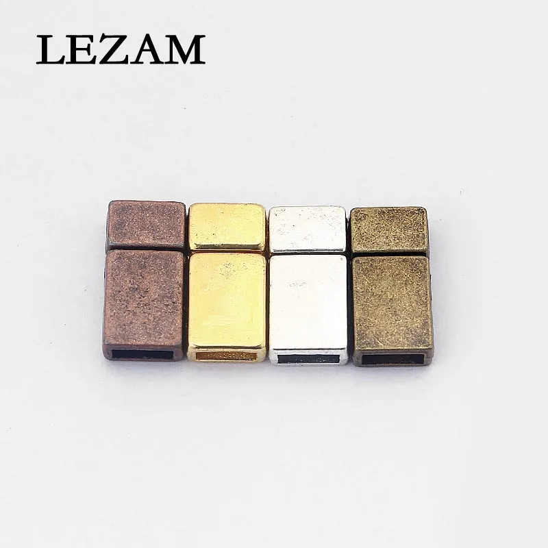 

10pcs Antique Silver/Bronze/Copper/Gold Flat Magnetic Clasp For 5*2mm Flat Leather Cord Diy Bracelet Jewelry Accessories Bijoux