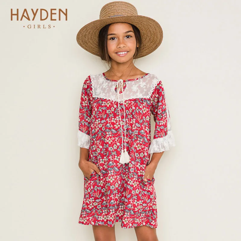 

HAYDEN flower girl dresses lace summer spring 6 7 8Y princess costume teenage clothes for girls 13 years teens fashion clothing