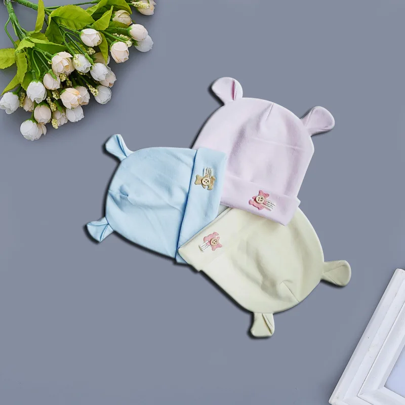 

Newborn 100% Cotton Baby Hat Unisex 3 Colors Available Soft Cute Baby Cap Toddler Infant Boys&Girls Newborn Hat For 0-6 Months