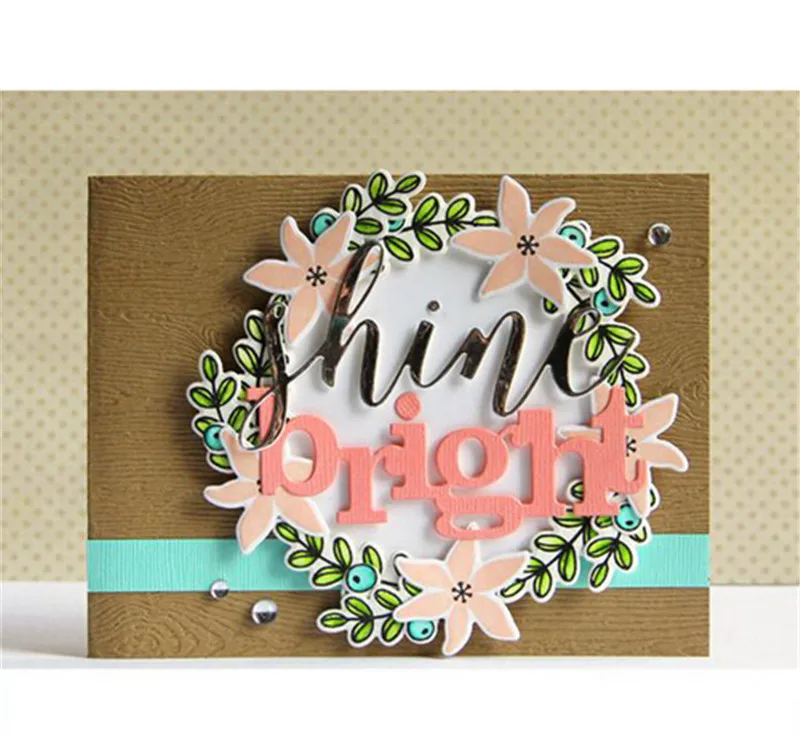 

Word Shine Metal Cutting Dies Stencils For DIY Scrapbooking Decorative Embossing Suit Paper Card Die Cutting Summer Party Decore