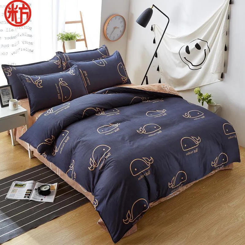 2019 New Sheet Pillwocase Duvet Cover Set Whale Bedding Set