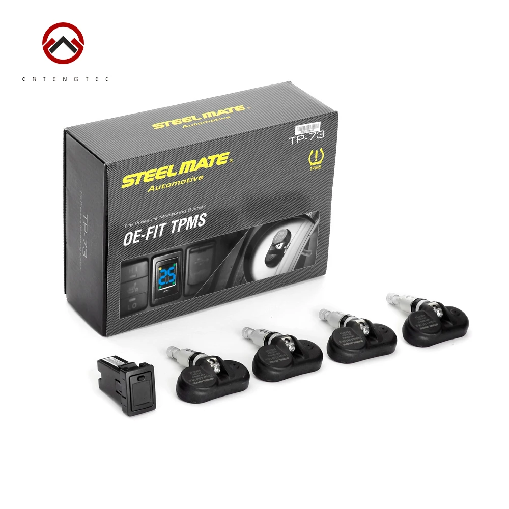 

Steelmate OE-FIT TPMS Tire Pressure Monitoring System TP-73 LED Display Internal Sensor Pressure Unit PSI BAR Optional