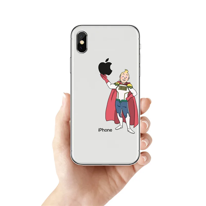 Как Aventuras Де Тинтин силиконовый Suave TPU Caso Capa Para o iphone XR 10 8 7 Plus 6 6 s Plus 5 XS Max 5 5C 4 4s Caso Fundas Coque - Color: TPU