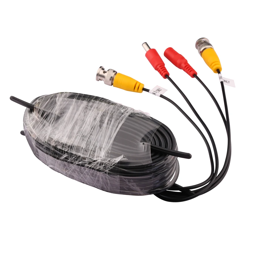 Hamrolte 4pcs/lot 18.3M 60FTCCTV Power Video BNC + DC plug cable for CCTV and CCTV Camera Surveillant System