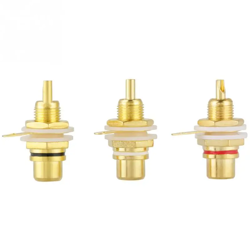 

10Pcs/Lot Gold Plated RCA Jack Female Panel Terminal Socket Chassis HIFI Audio Connector New Arrival