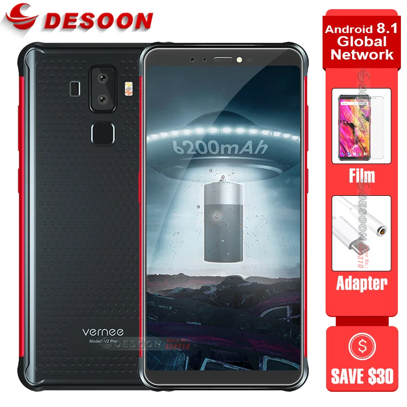 Vernee V2 Pro Android 8.1 IP68 Waterproof Smartphone 5.99\ Vernee V2 Pro Android 8.1 IP68 Waterproof Smartphone 5.99\