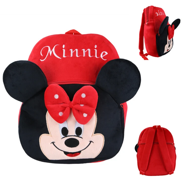

32*26cm Minnie Plush Backpacks Cartoon Toy Backpack Girl Character School Bag For Kids Gift