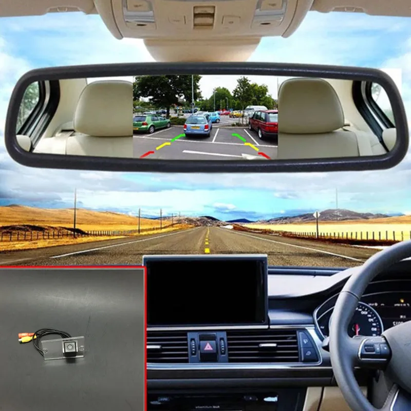 5 inch TFT LCD Screen Car Reverse Parking Monitor Mirror For KIA Cerato Hatchback with HD CCD Night Vision Rear View Camera | Автомобили и