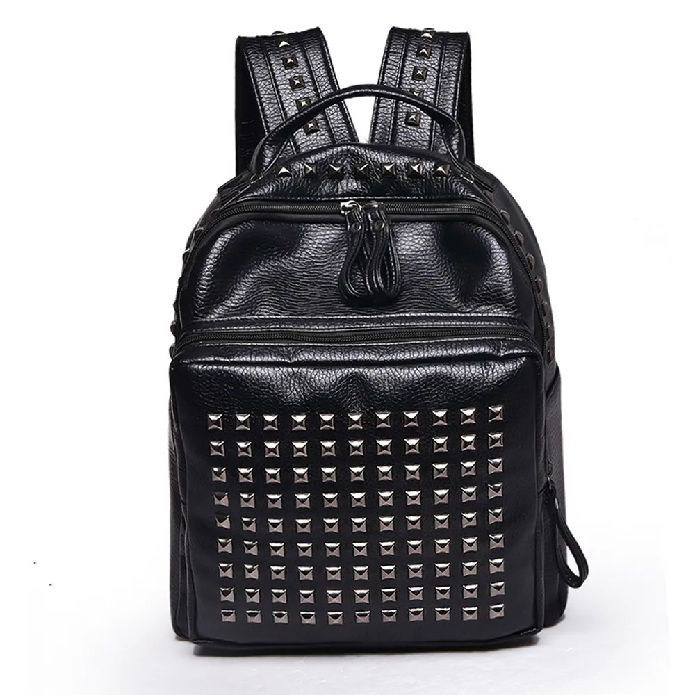 Aelicy, женский рюкзак с заклепками, кожаная школьная сумка для девочек, сумка для путешествий, рюкзак, женский рюкзак,, mochila feminina, Прямая поставка