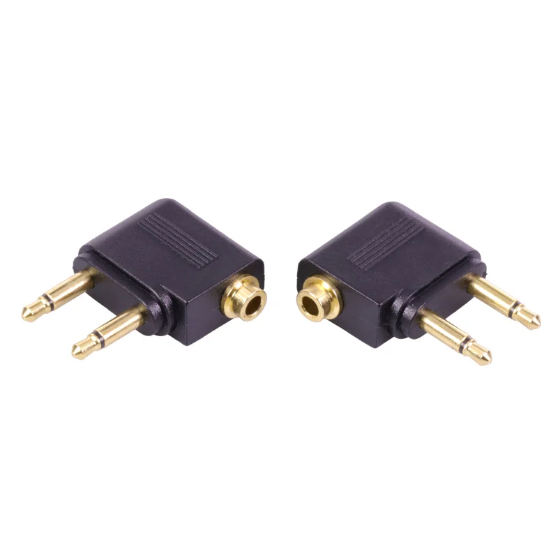 50PCS Mono Jack 3 5 Gold plated Airplane Headphone Audio Converter Double 3 5mm Mono Plug to 3 5mm Dual Channel Stereo Jack