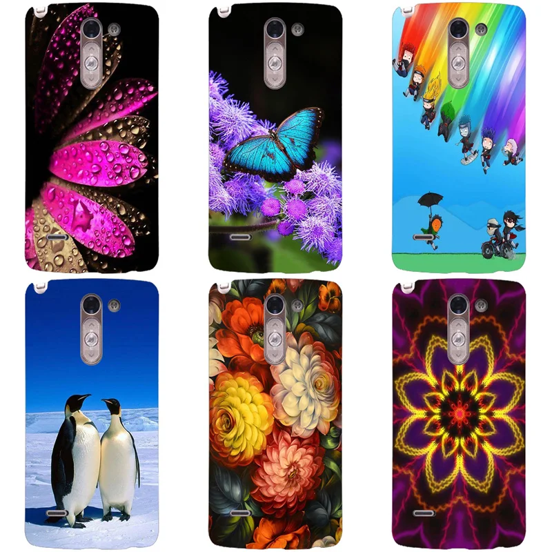 

Patterned Case For LG G3 Stylus D690 D690N Cover Flower Bear Cat Dog Printed Penguin Butterfly Animal Hard Plastic Phone Case