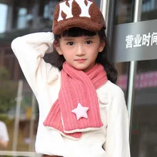 Модная детская шарф 80*13 см Кашемир высокое качество хиджаб зима милые звезды Детская Шерсть пашмины шали палантины шарфы для женщин