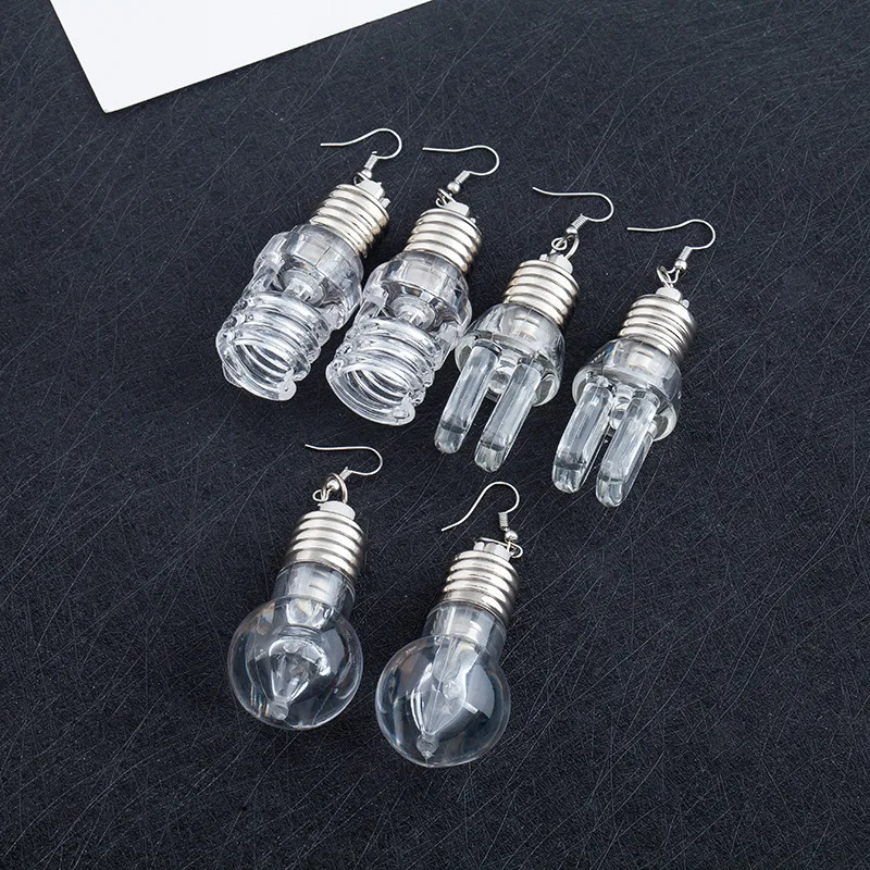 Unique Design Colorful Light Bulbs Drop Earrings for Women Fashion Luminous Dangle Brincos Fun Friends Gifts Party Jewelry