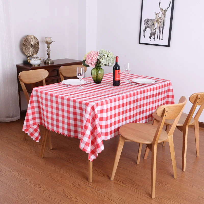

Simple And Generous Rural Style Home Dining Table Cloth Restaurant Rectangular/Round Picnic Plaid Cloth Red Checkered Tablecloth