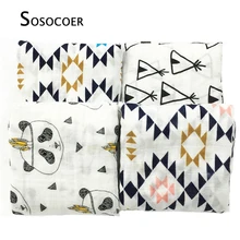 SOSOCOER мультфильм детское одеяло s милое животное банное полотенце для новорожденного Kawaii геометрический узор муслин младенческой пеленать одеяло постельные принадлежности