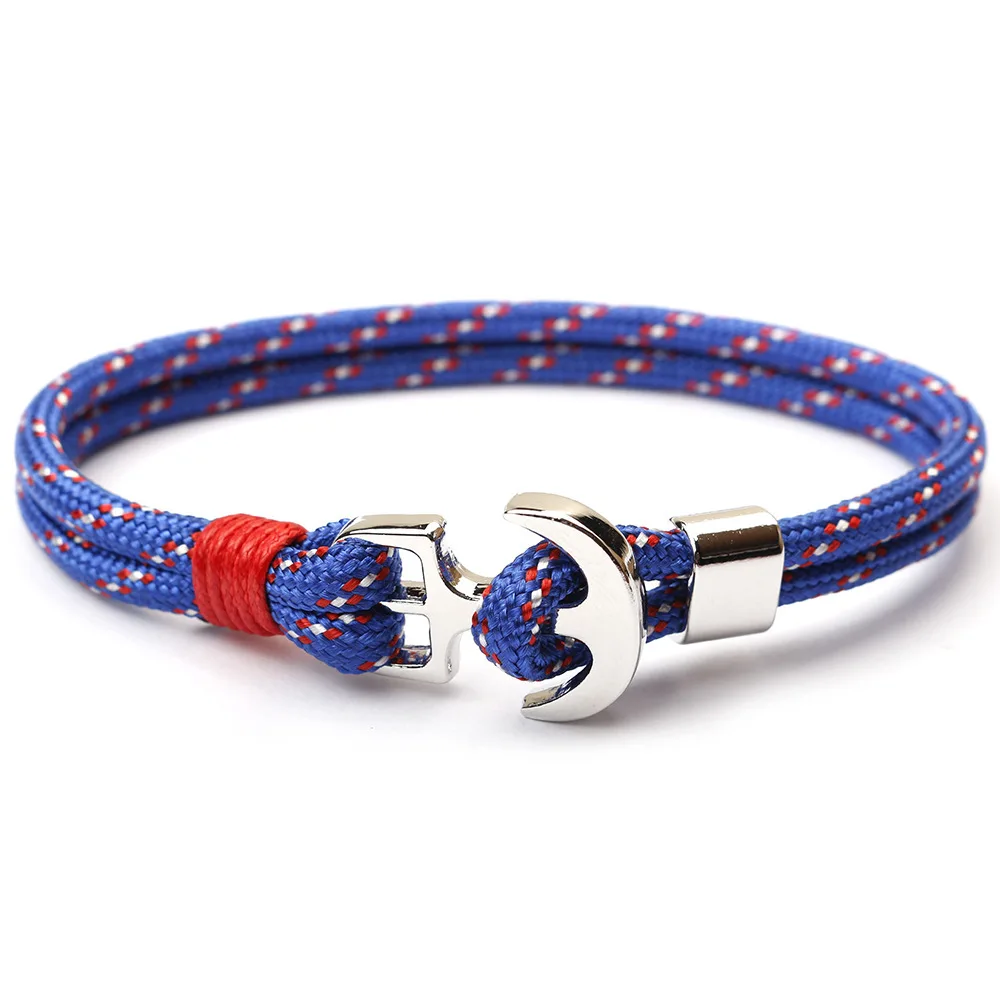 

2019 High Quality Anchor Bracelets Men Jewelry Charm Nautical Survival Rope Chain Paracord Bracelet Male Wrap Metal Sport Hooks