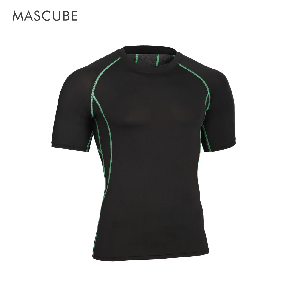 

MASCUBE 2017 Men's Compression Tights T Shirt Fitness Tees Top Short Sleeve Quick-drying Elasticity T-shirt