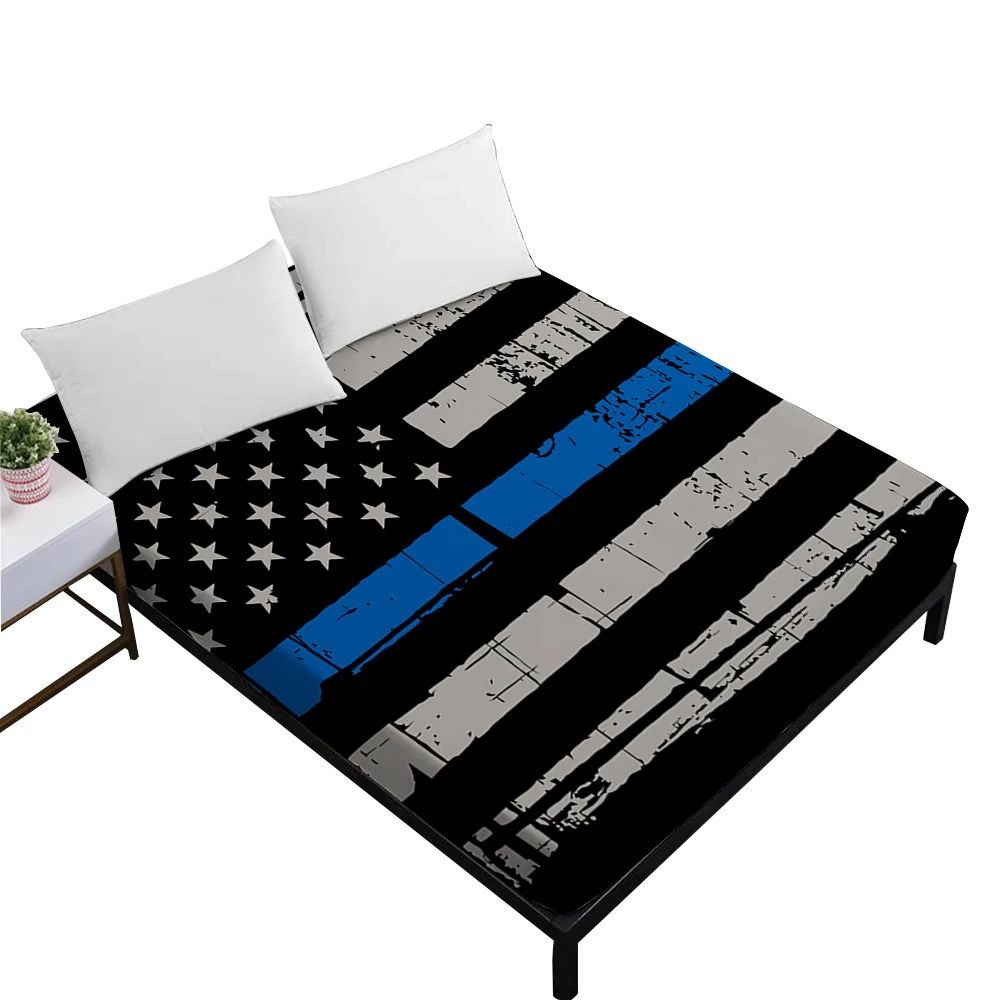Флаг день простыня синий американский флаг Простыня из в полоску со звездами лоскутное постельное белье чехол для матраса подарок