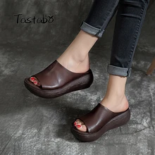 Tastabo/ г.; летние женские шлепанцы; пляжная обувь в винтажном стиле; удобная повседневная обувь на толстой подошве для отдыха; размер 40