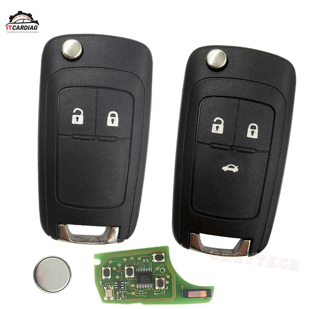 

2 Buttons 3 Buttons Complete Flip Car Remote Key For Opel astra h g j Vauxhall Key Replace 433MHZ ID46 Electronic Chip On Board