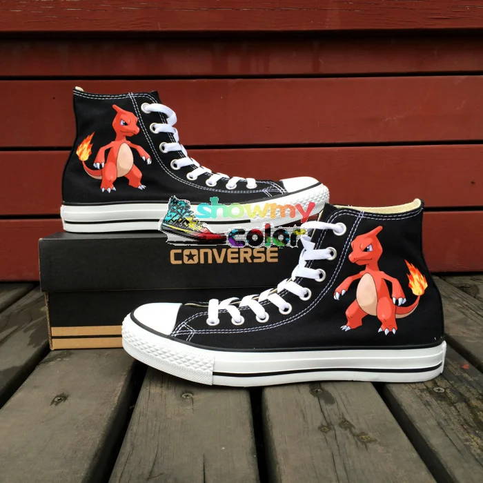 Prix pour Converse Chuck Taylor Noir Femmes Hommes Chaussures Charmeleon Dragon Pokemon Design Peint À La Main Toile Chaussures Garçons Filles Sneakers Prix pour Converse Chuck Taylor Noir Femmes Hommes Chaussures Charmeleon Dragon Pokemon Design Peint À La Main Toile Chaussures Garçons Filles Sneakers