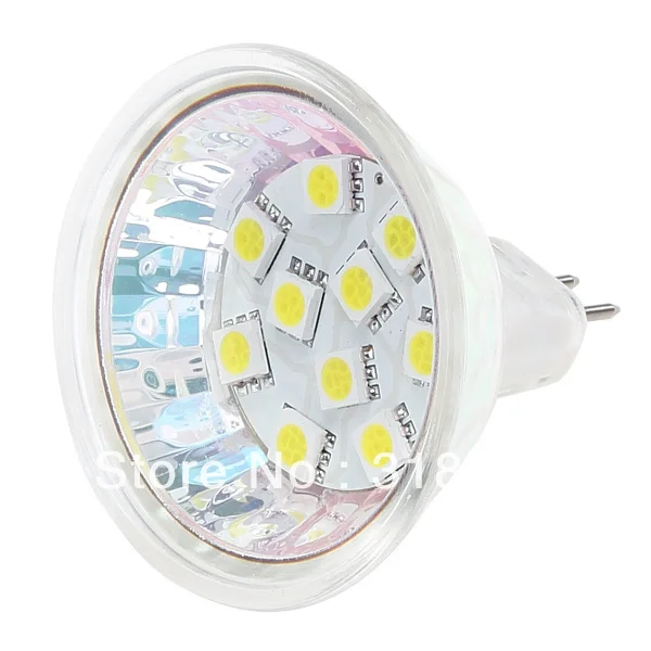 free ship mr16 led bulb10led 5050 smd 12vdc lamp light 220lm