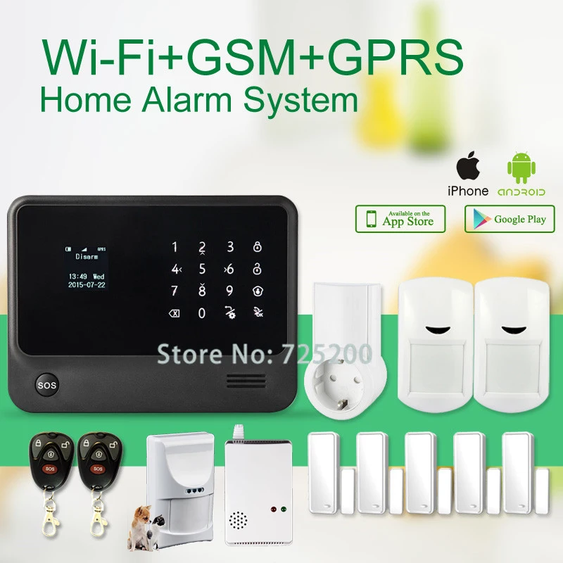 APP Remote Control WIFI + GSM GPRS SMS OLED Home Office Security Alarm