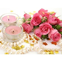 Heißer Verkauf wohnkultur Diy Diamant Malerei Stickerei Rose kerze Mosaik wand Strass Zeichnung Mode 40X30 CM LZW-607