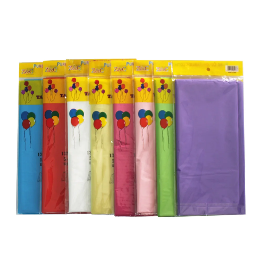 

Solid Color PE Disposable Tablecloths New Year Wedding Birthday Party Supplies Table Cover 180x135cm