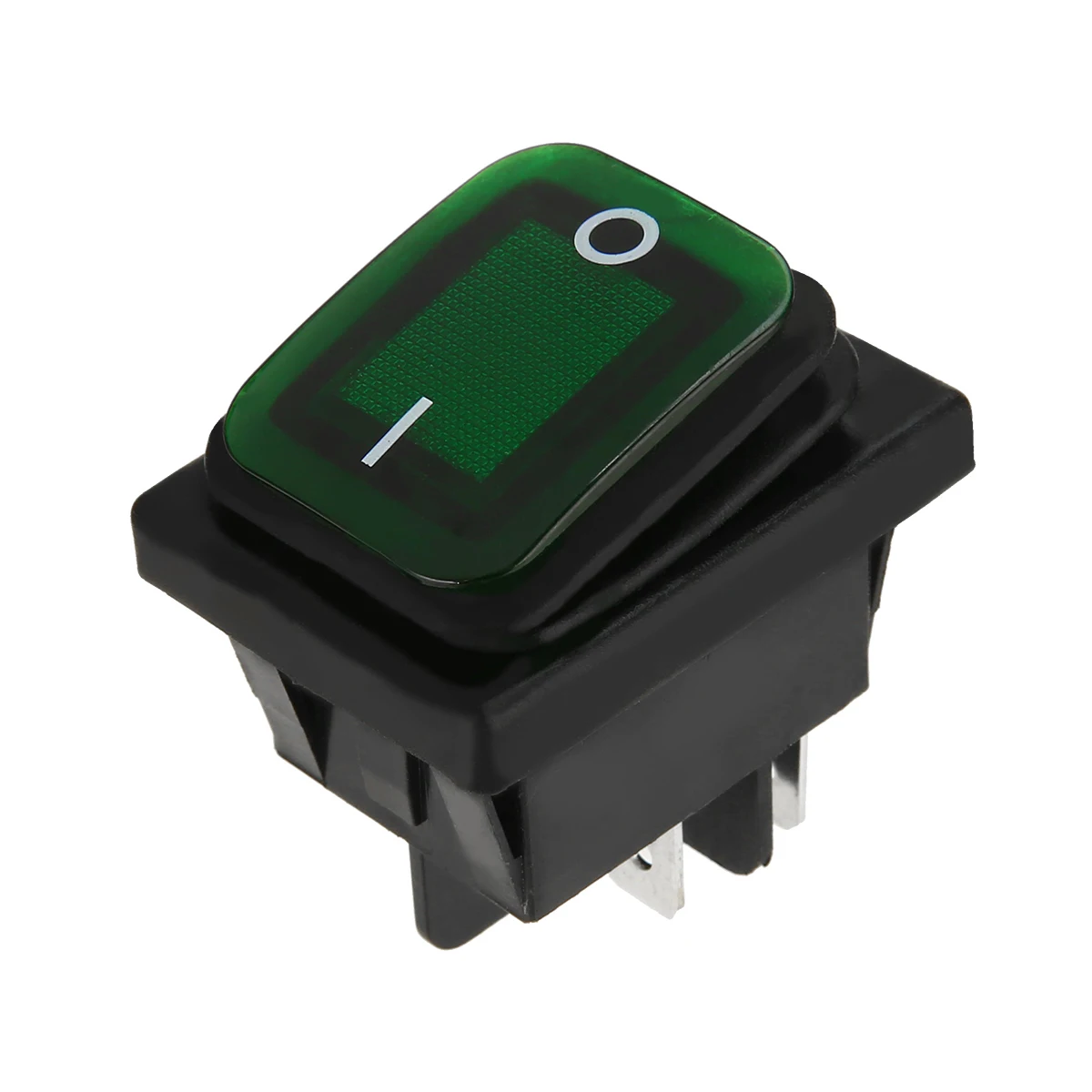 Mayitr  4Pin Car Boat ON/OFF SPST Green LED Rocker Toggle Switch 220V 3 Position Plastic + Metal Switches Waterproof