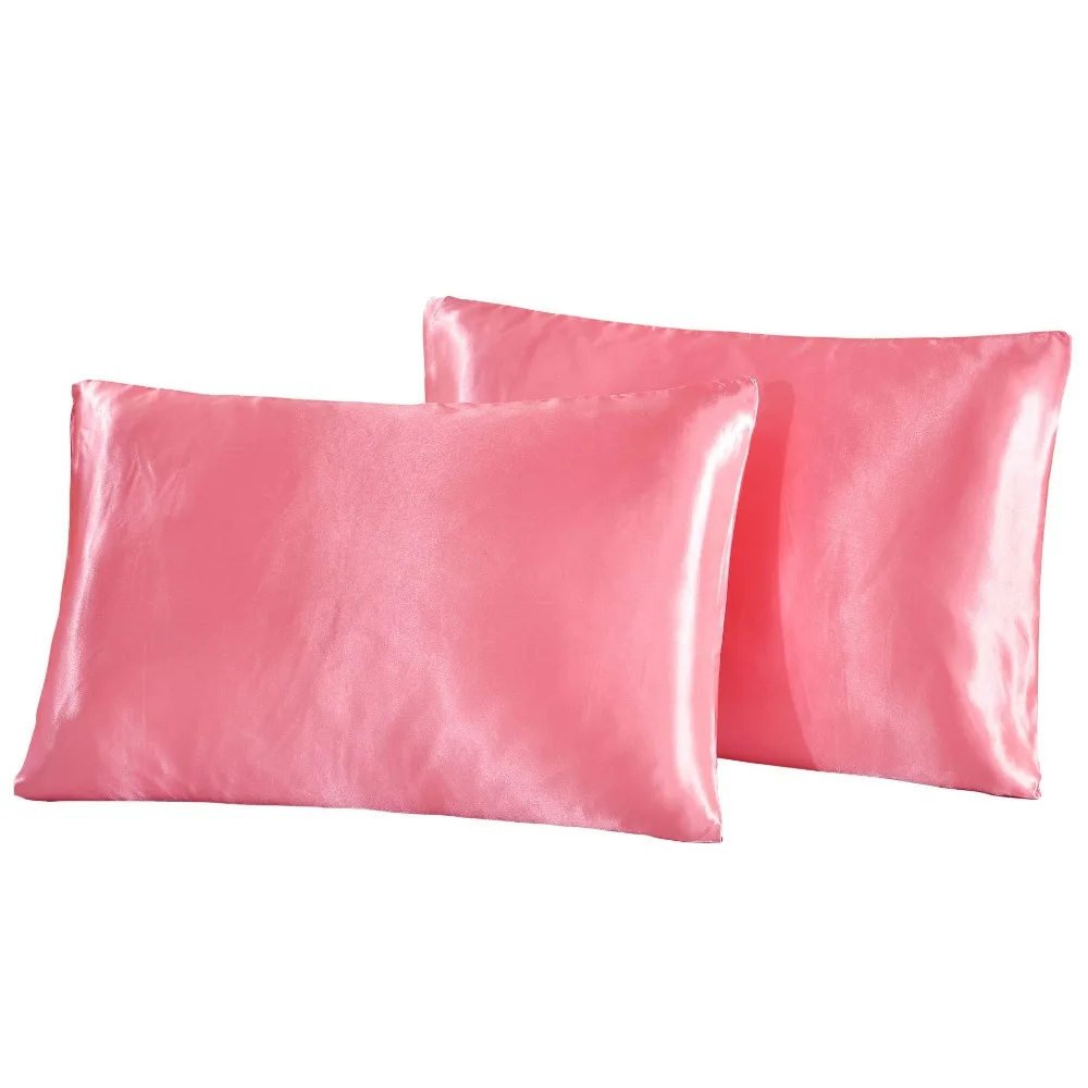 Summer simulation silk solid color cooling pair pillowcases 51*76cm bigger size pillowcases 51*102cm good sleep