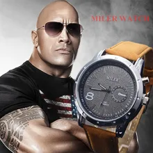 Miler, мужские часы, Топ бренд, модные мужские кожаные Наручные часы, кварцевые мужские часы, erkek kol saati