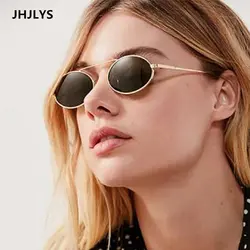 JHJLYS2019 Новая модель в стиле ретро солнцезащитные очки Мужские/Женские Овальные Солнцезащитные очки бренда класса «Люкс» в дизайнерской